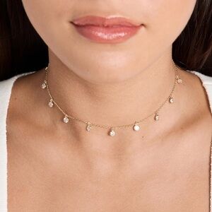 Shashi solitaire drop choker necklace